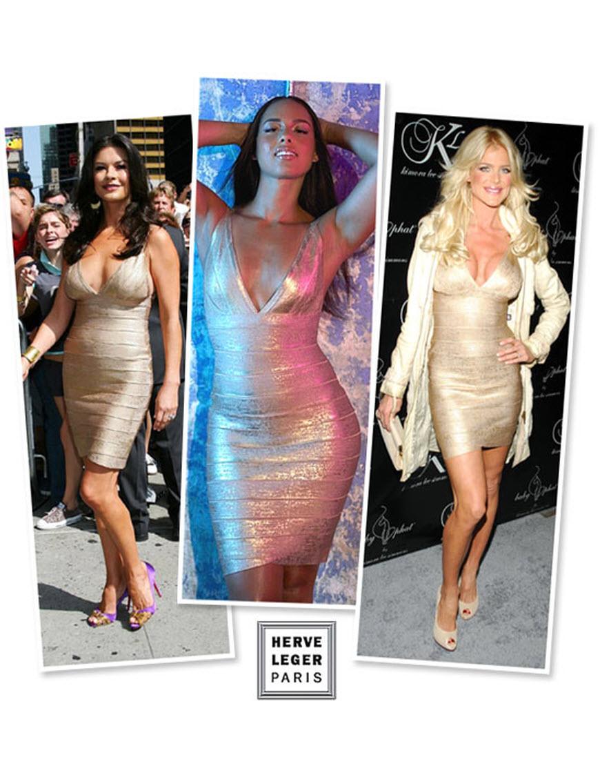 Alicia metallic silver V neck bandage dress