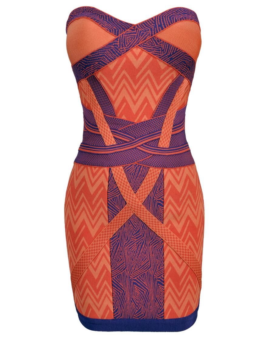 Christina Milian Geometric Jacquard Bandage Dress