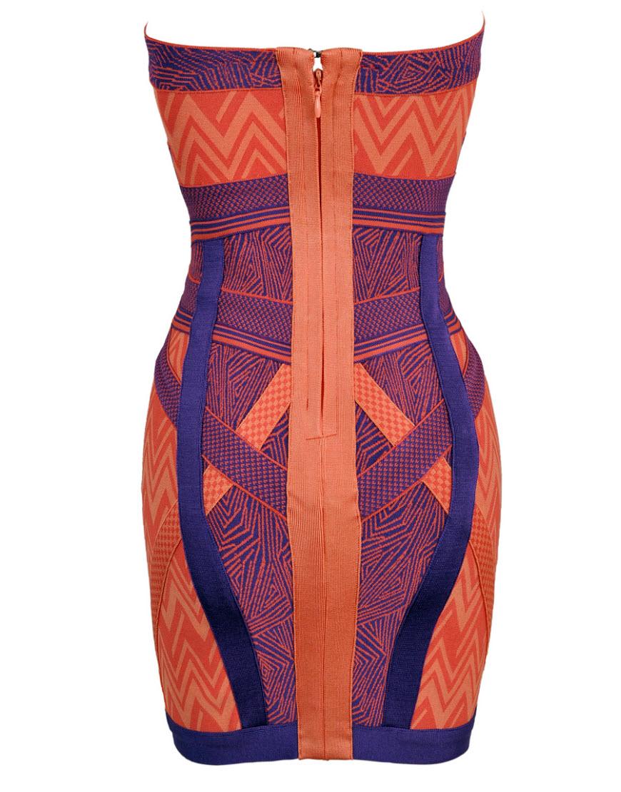 Christina Milian Geometric Jacquard Bandage Dress