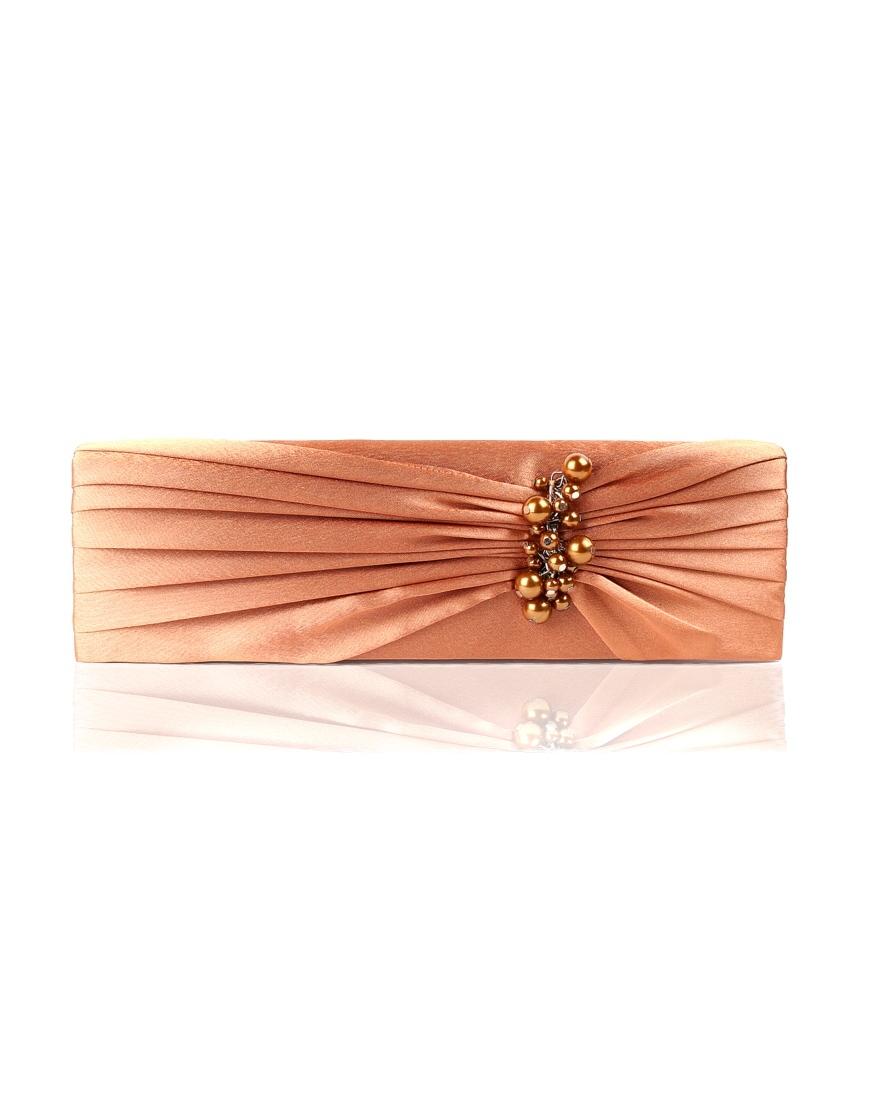 Satin Pearl embellished clutch
