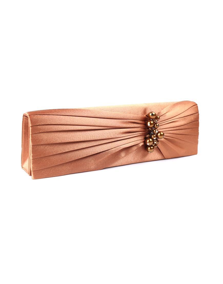 Satin Pearl embellished clutch