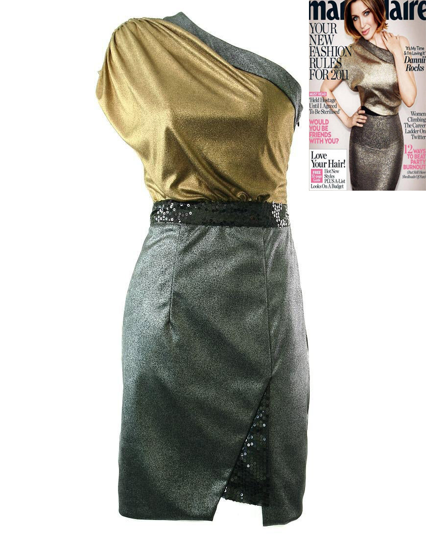 Metallic sequin detailed dress