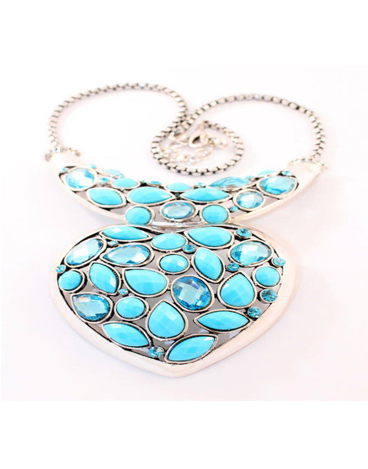 Heart necklace in blue