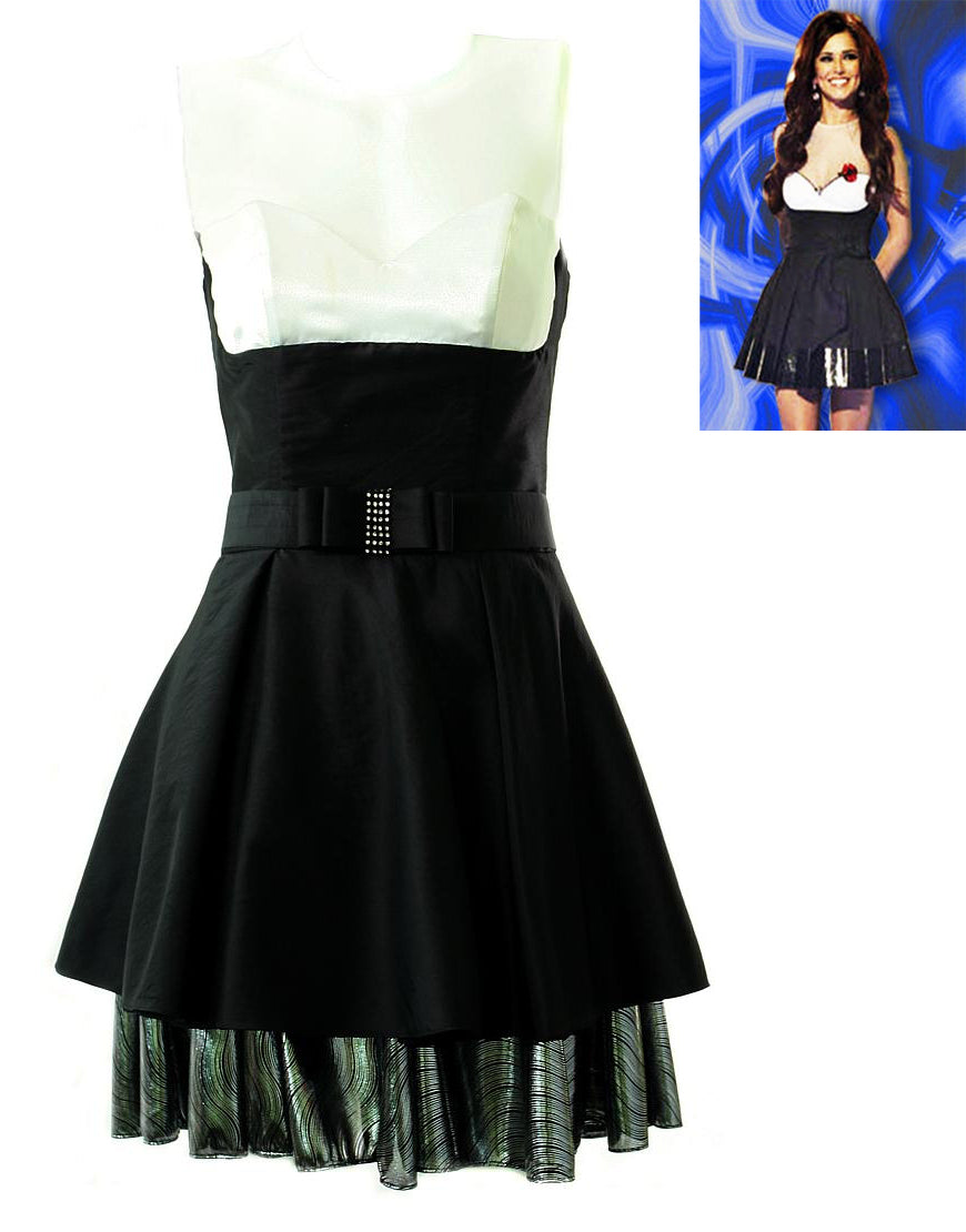 Chiffon panel bustier tiered skirt dress