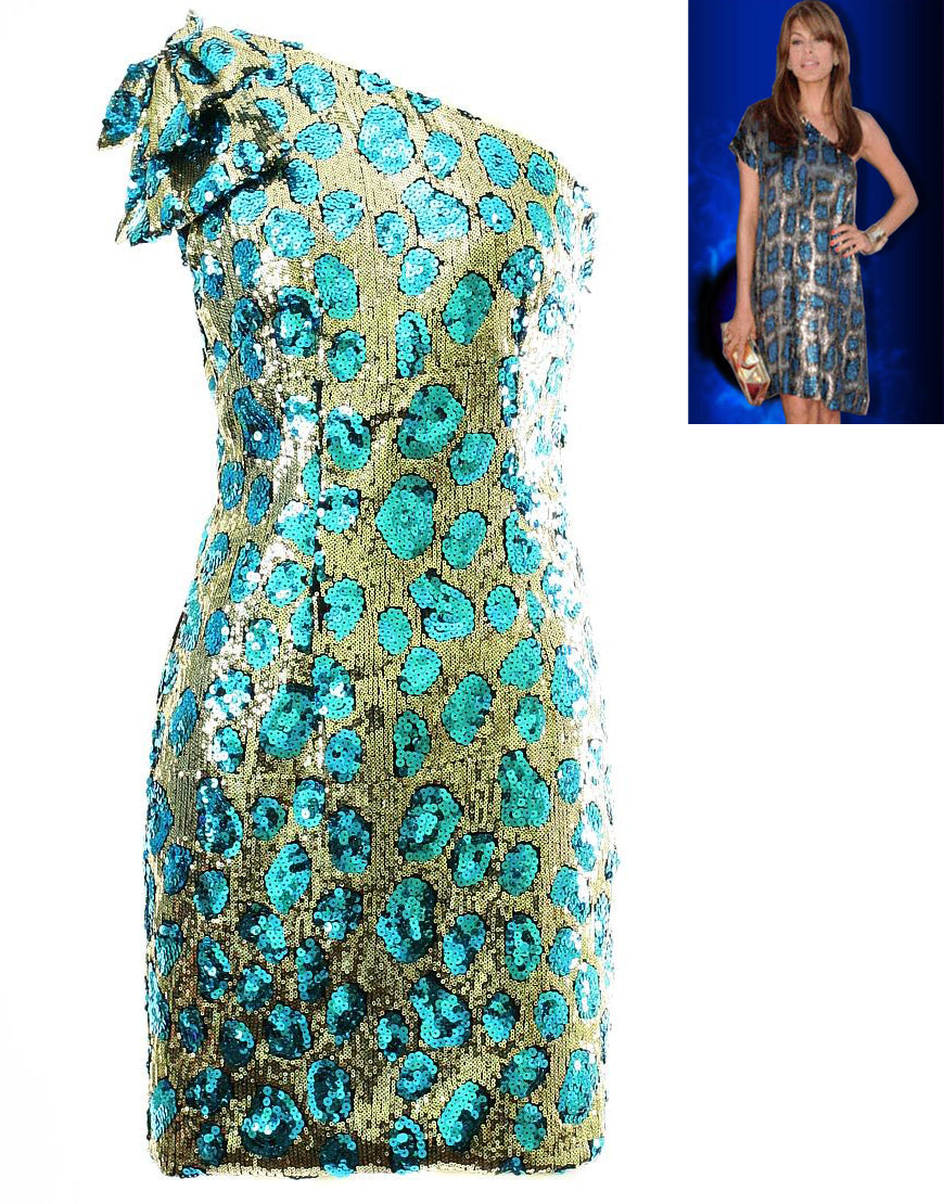 Seqiuin bow detail one shoulder dress