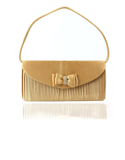Pleat bow diamond embellished mini bag