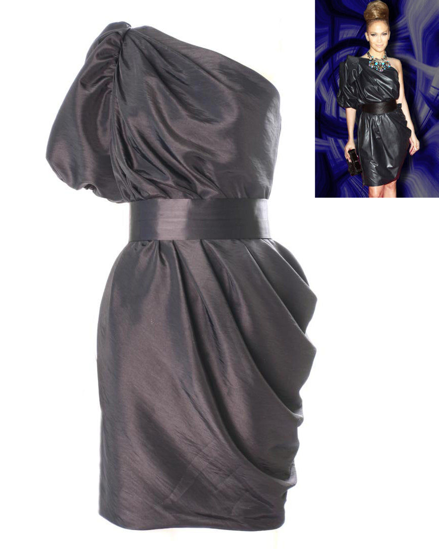 One shoulder draped dress