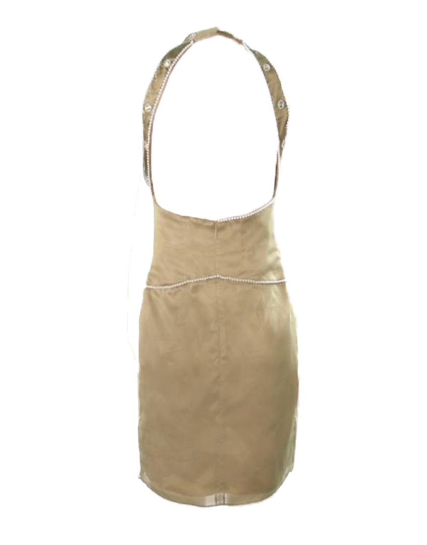 Round-neck jewelled dress