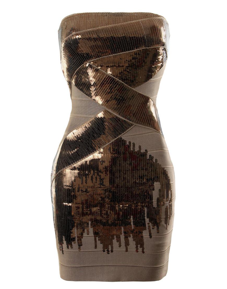 Herve Leger Gold Sequin Bandage Dress Jennifer waterfall effect sequin bandage dress McBerry Herve Leger Gold Sequin Bandage Dress Jennifer waterfall effect sequin bandage dress McBerry