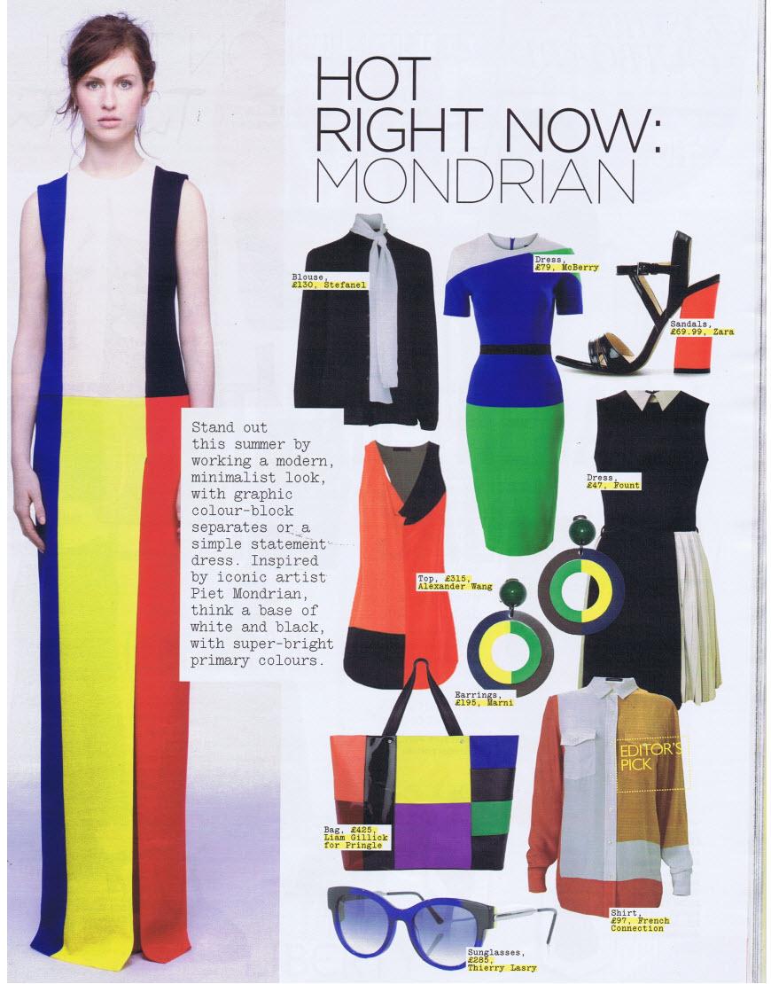 Colour block short sleeve pencil dress as seen in Grazia cover