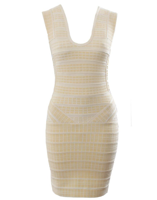 Ivory Peplum Bandage Dress style Kim Kardashian