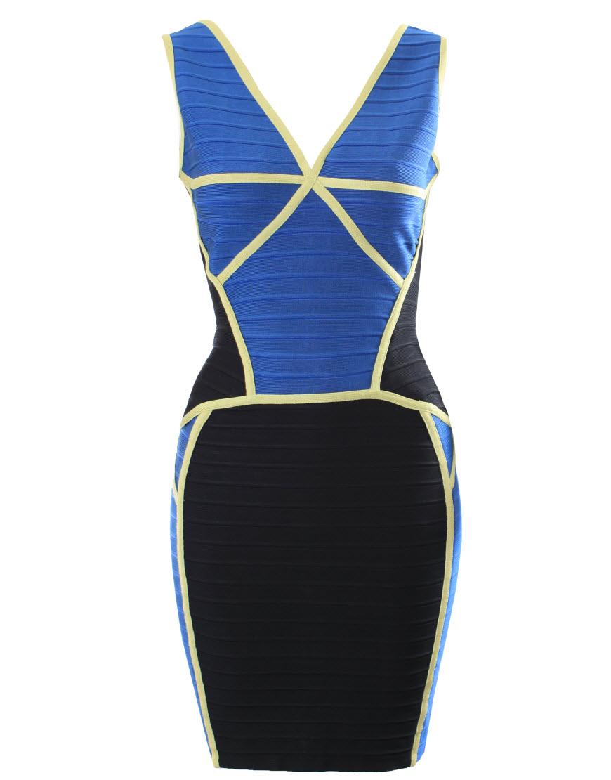 Eyvette colour block bandage dress