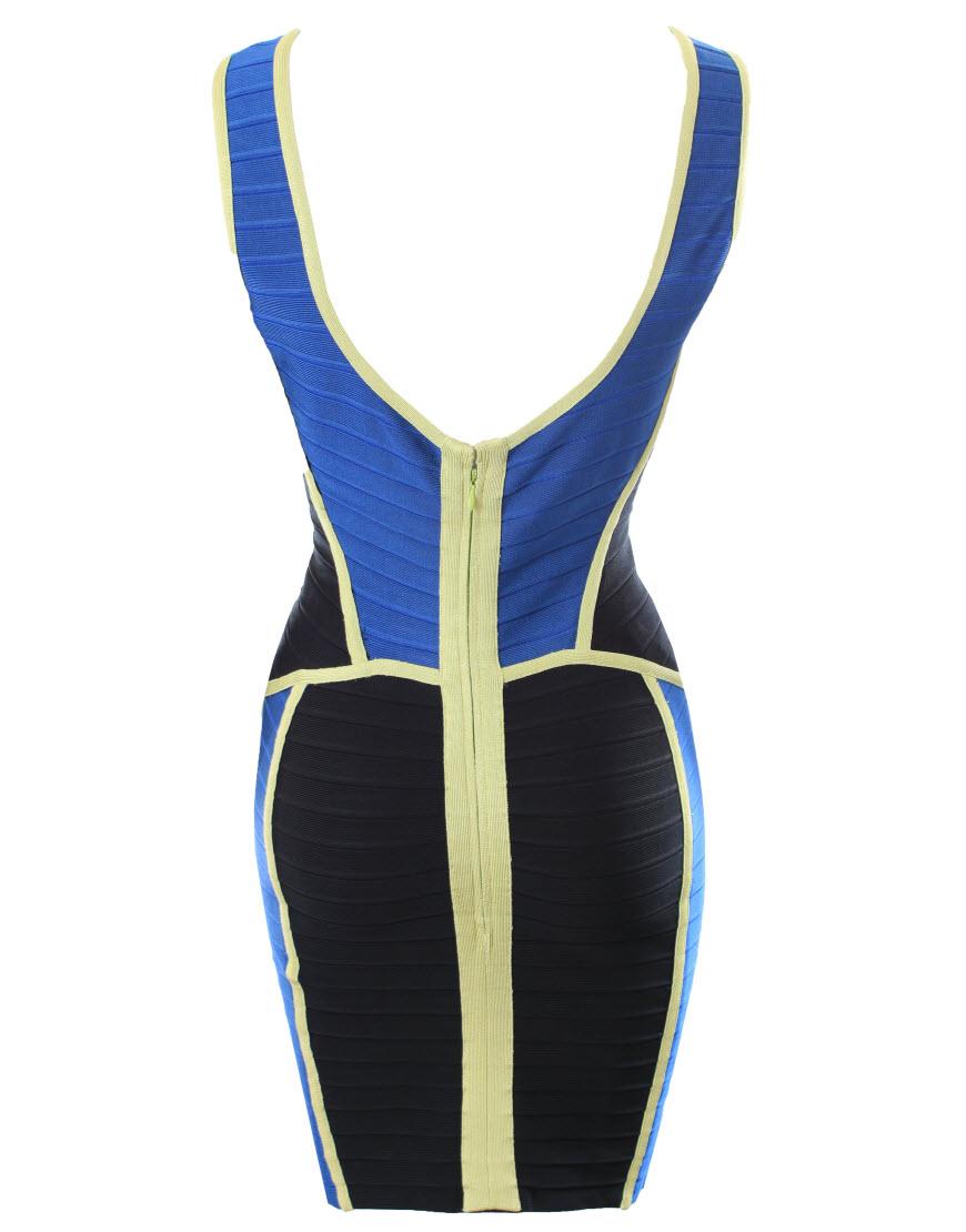 Eyvette colour block bandage dress