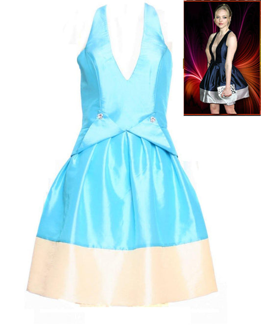 V-Neck Sleeveless mini Dress in light blue