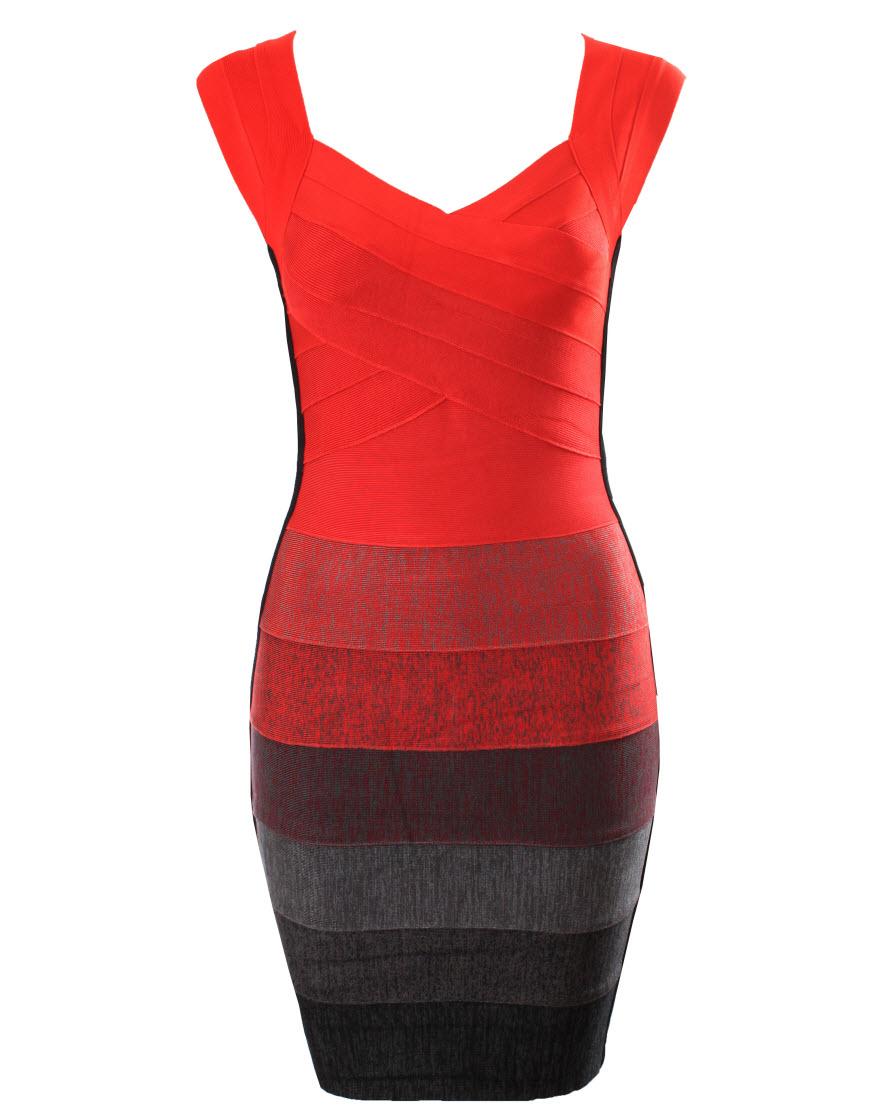 Ombre red bandage dress style Lucy Mecklenburgh