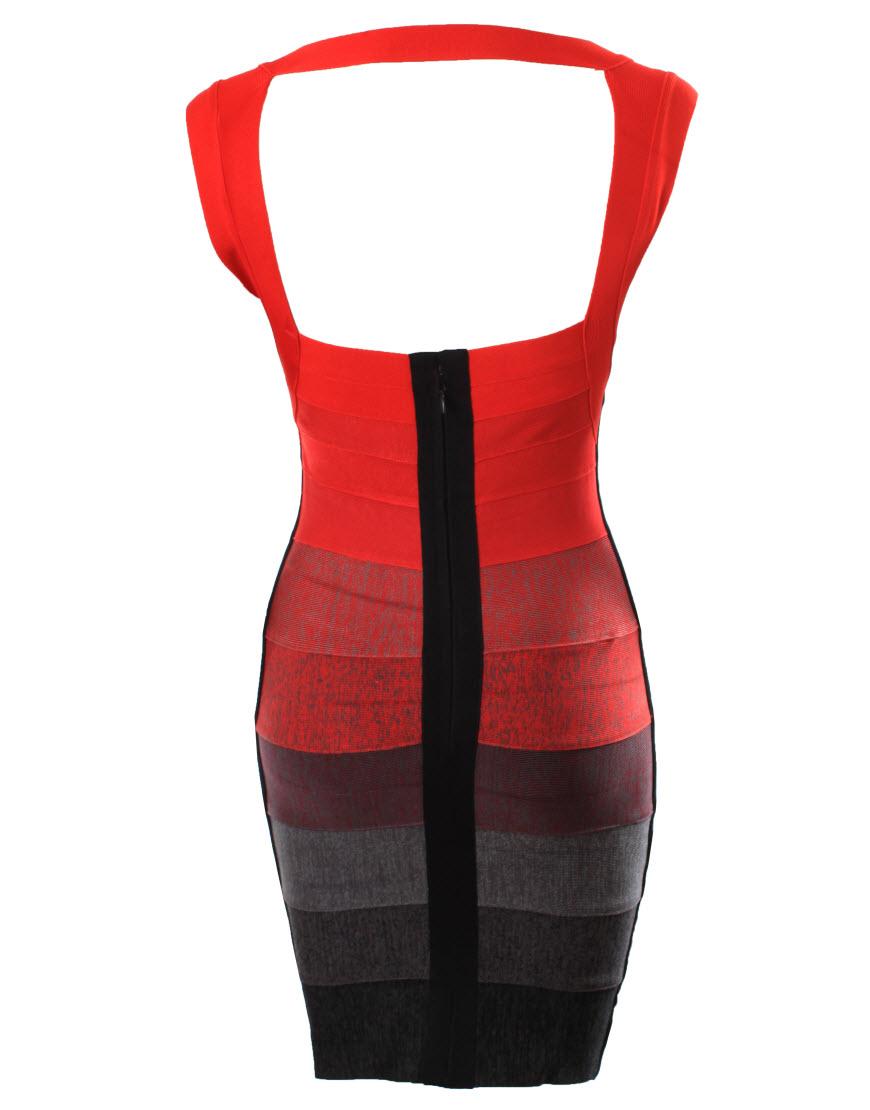 Ombre red bandage dress style Lucy Mecklenburgh
