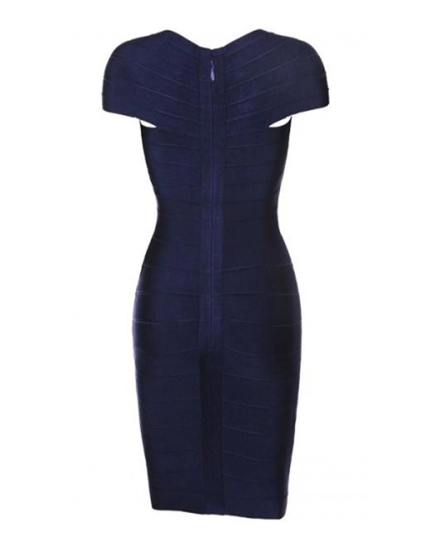 Miranda cap Sleeve bandage dress in Black
