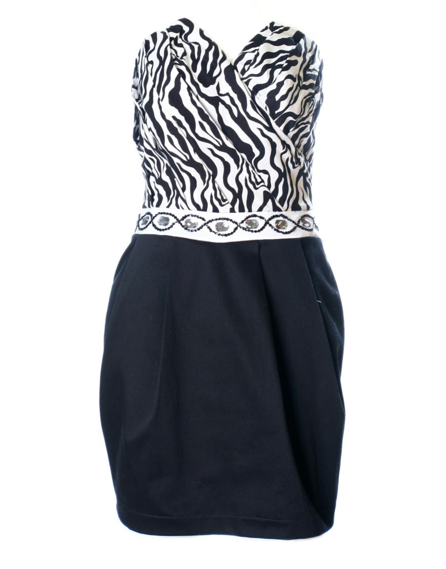 Embellished animal printed dress