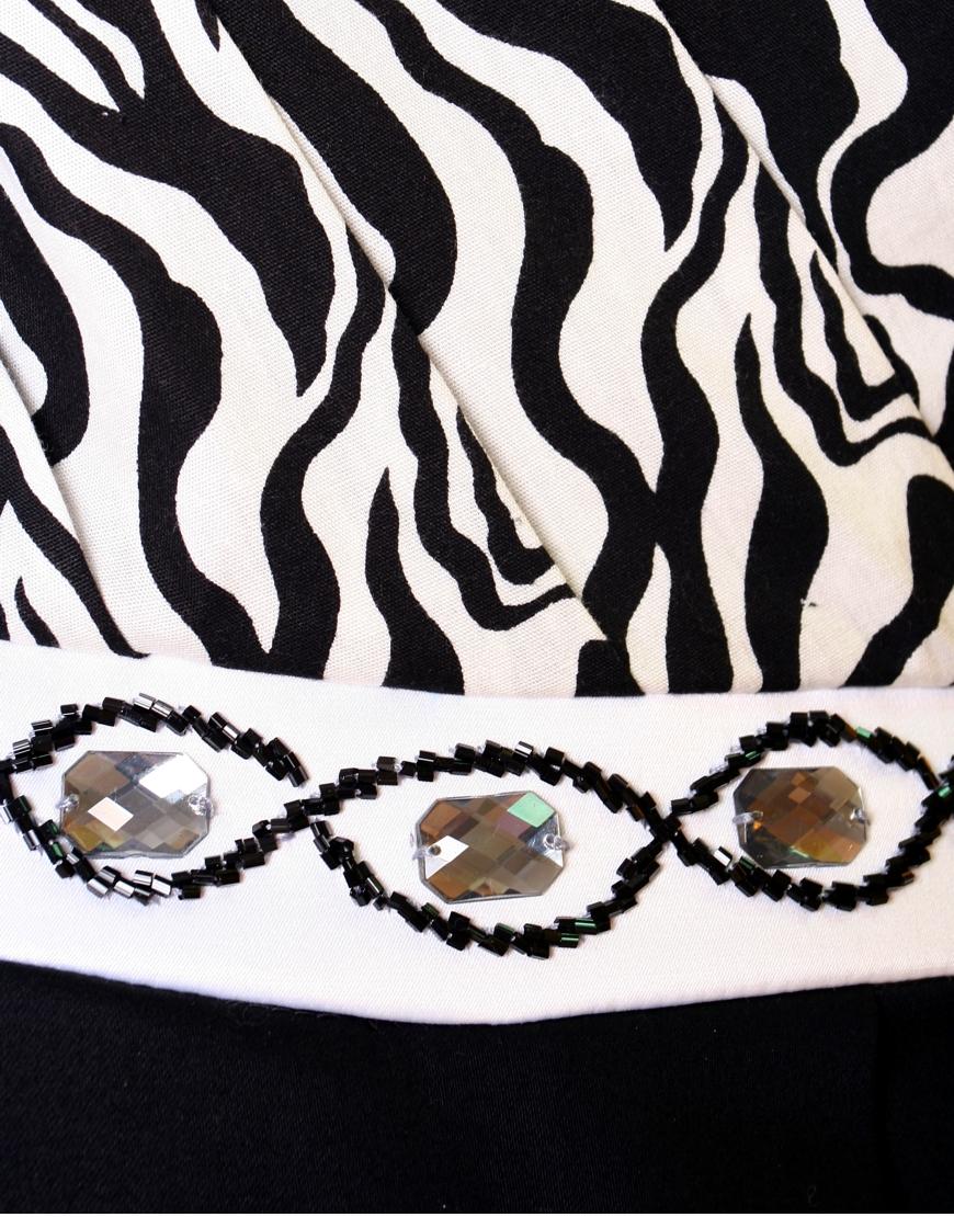 Embellished animal printed dress