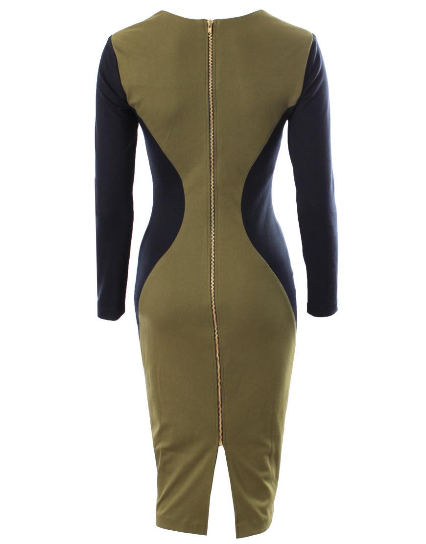 Optical Illusion statement neck Pencil Dress