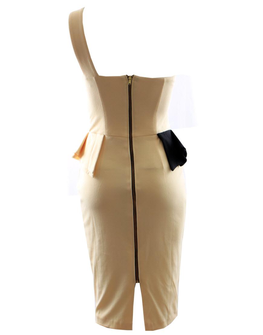 One shoulder peplum Pencil Dress