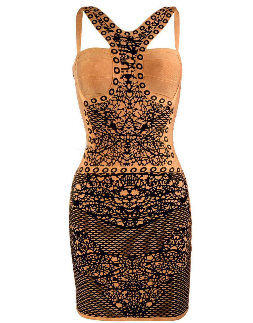 Print bandage dress style Kim Kardashian