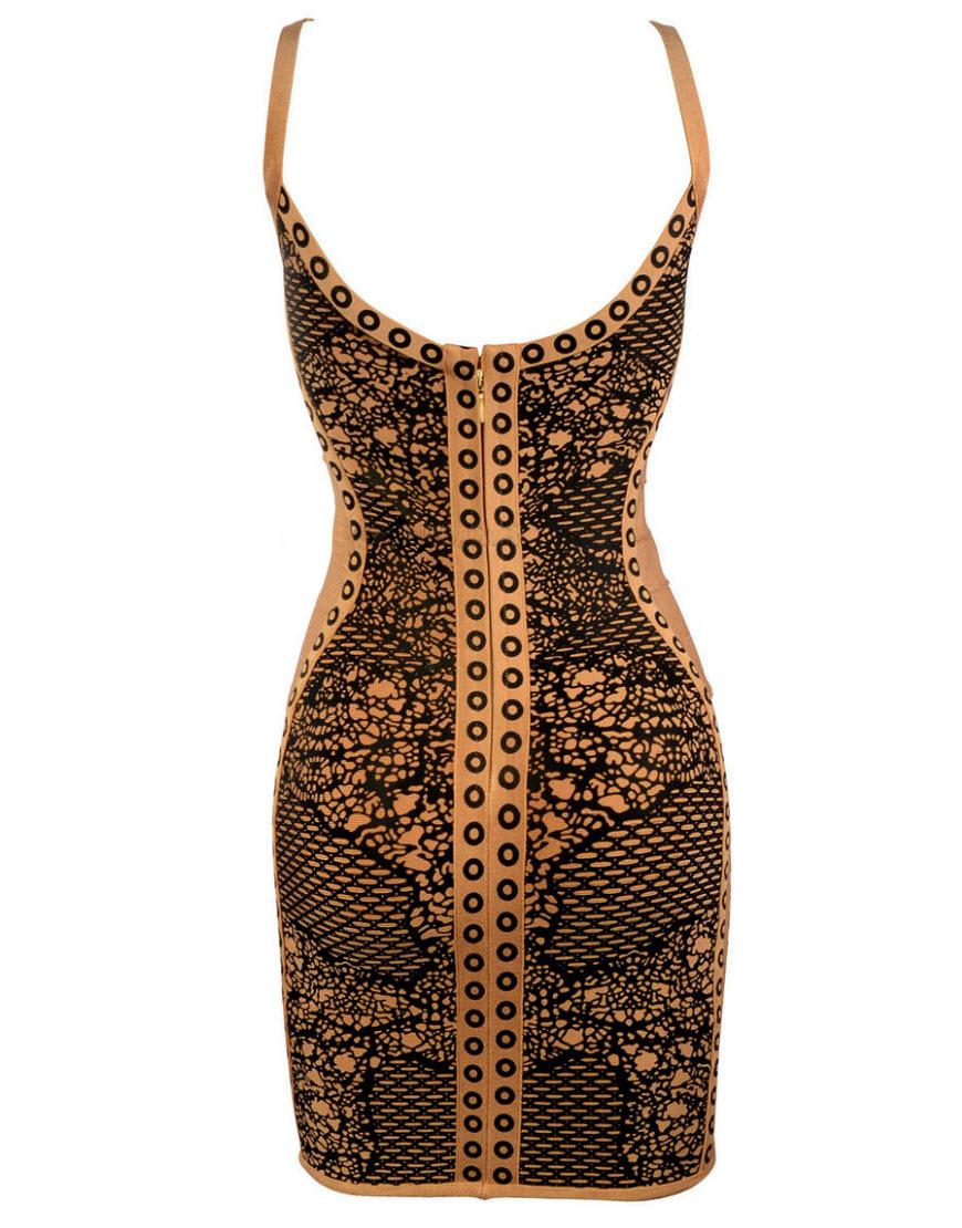 Print bandage dress style Kim Kardashian