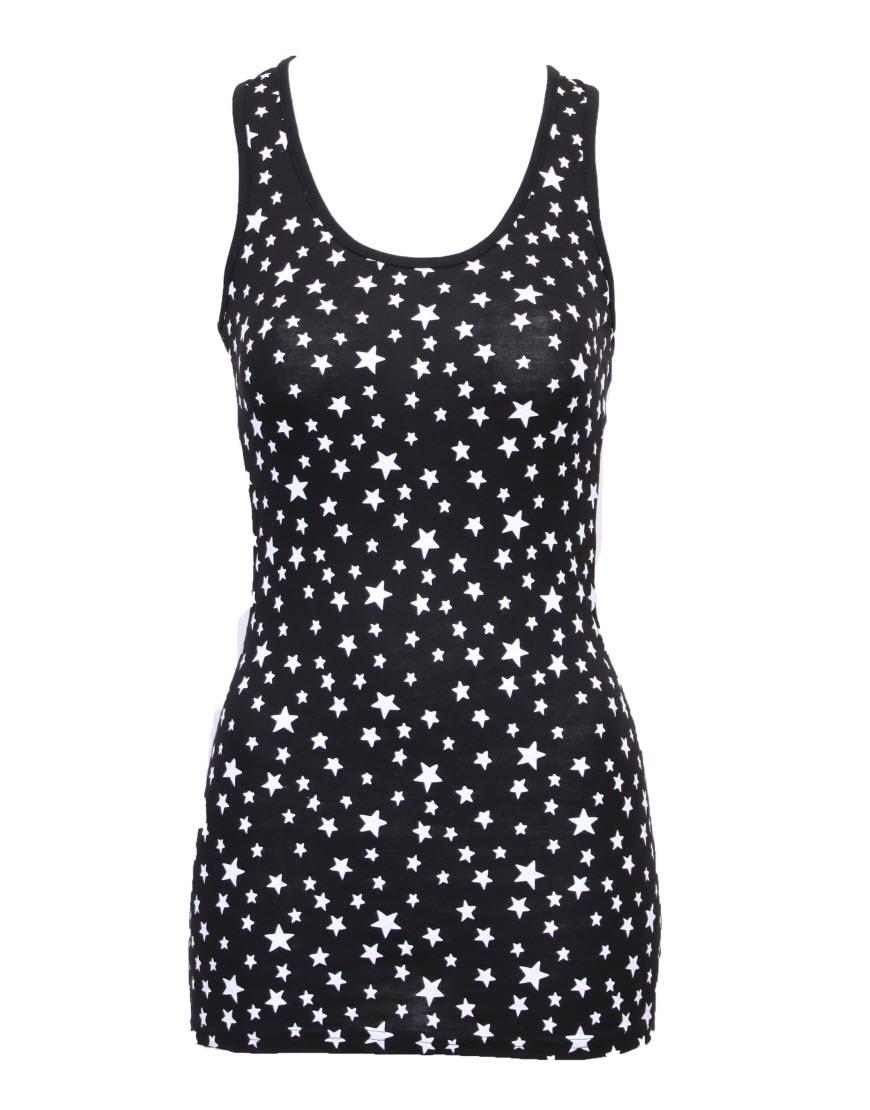 Star print vest in Black