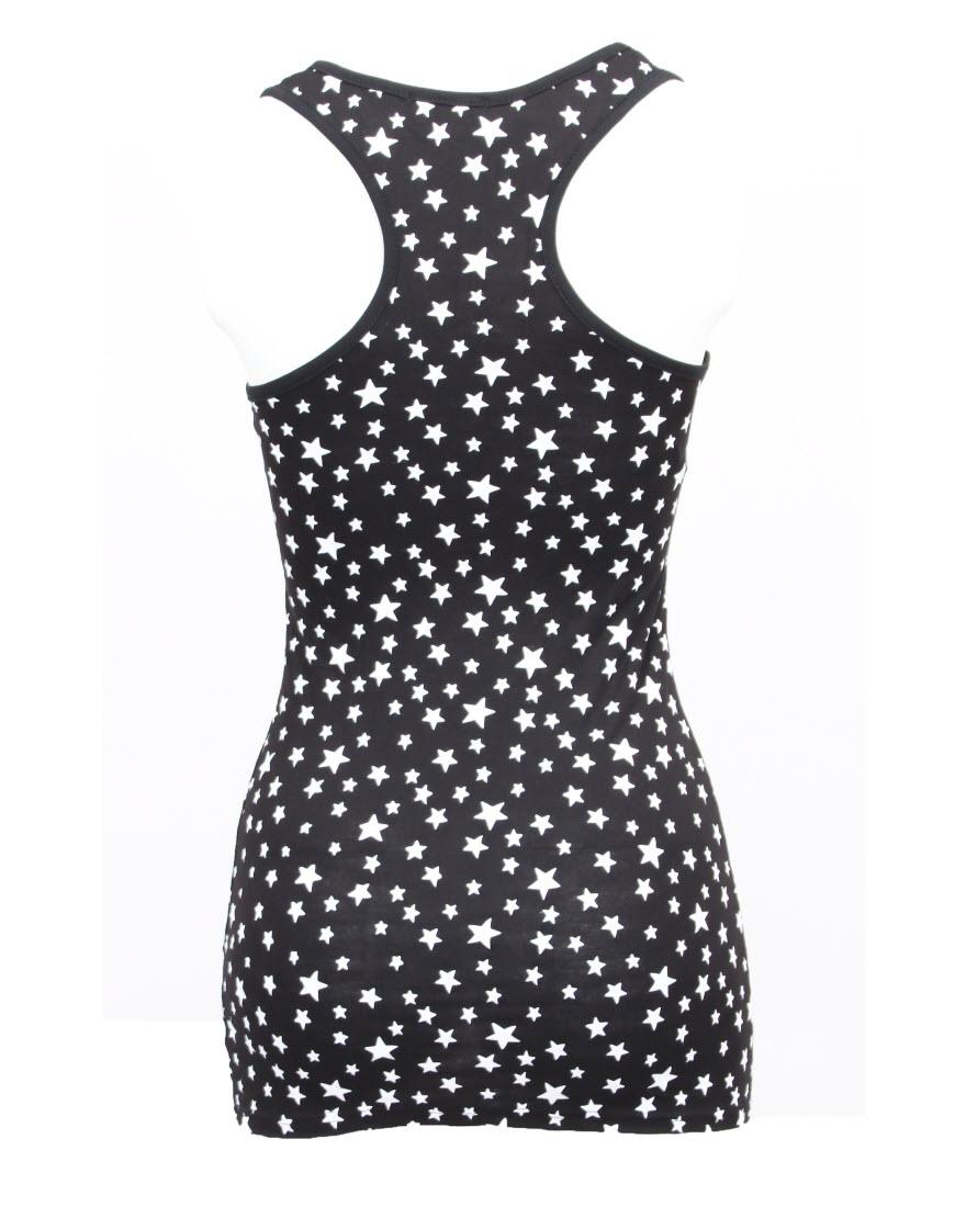 Star print vest in Black