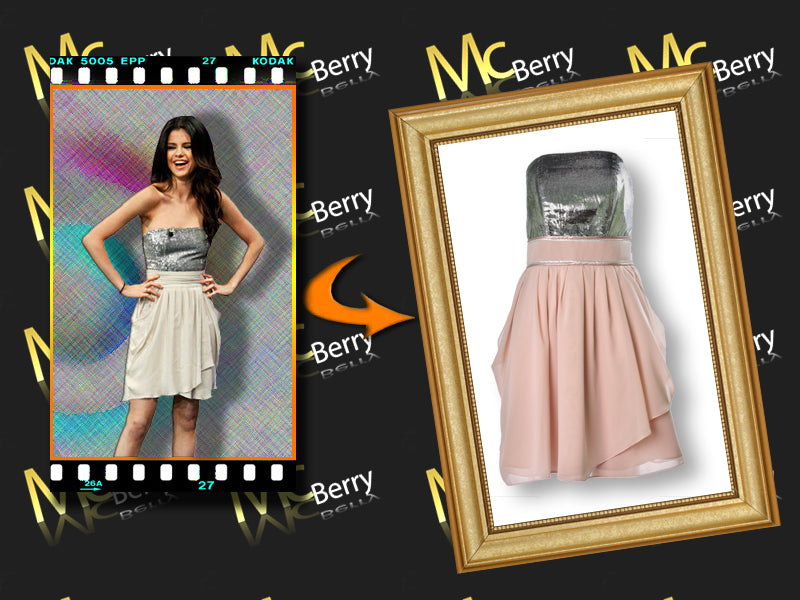 Metallic contrast mini dress