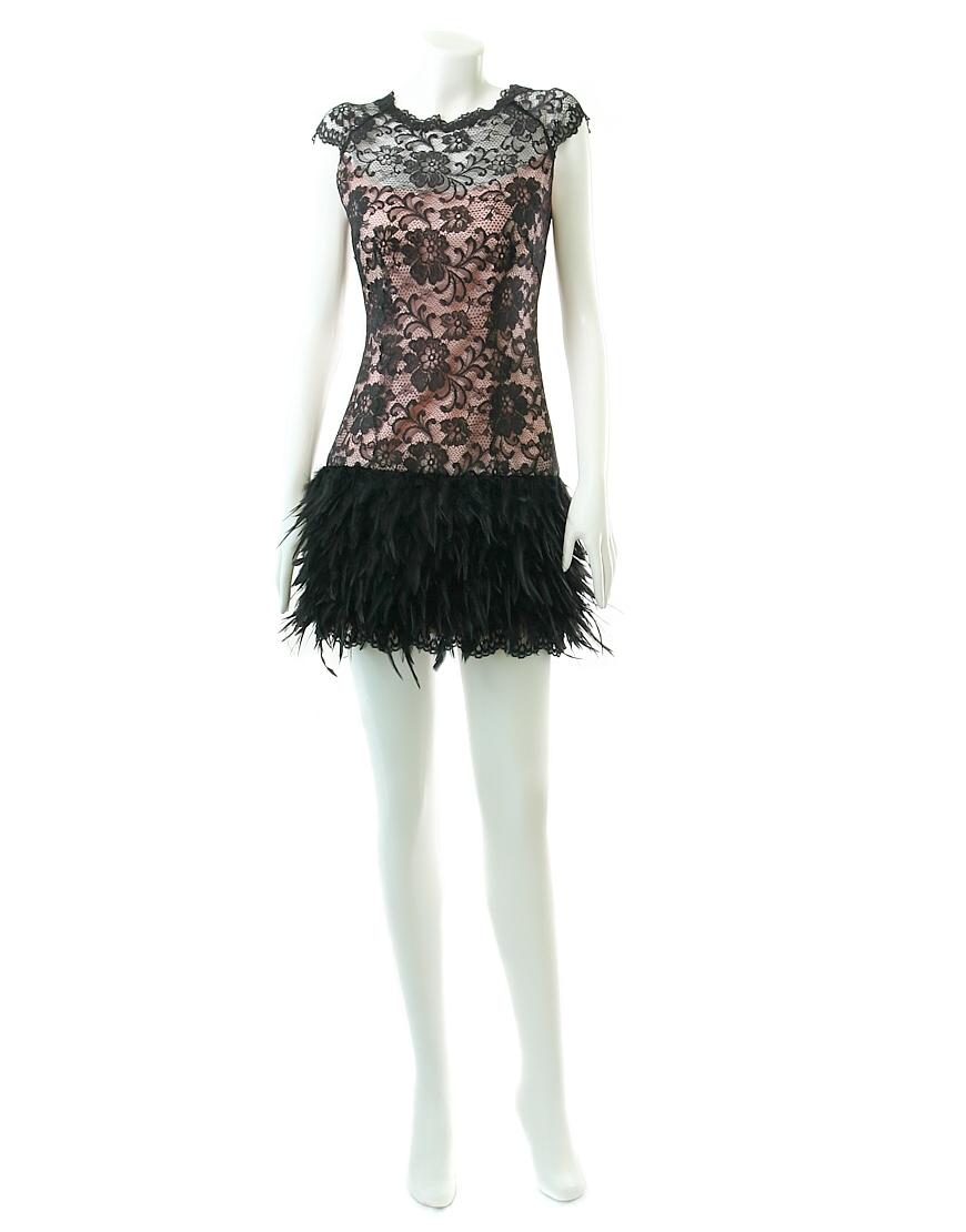 Emma Watson style lace feather dress