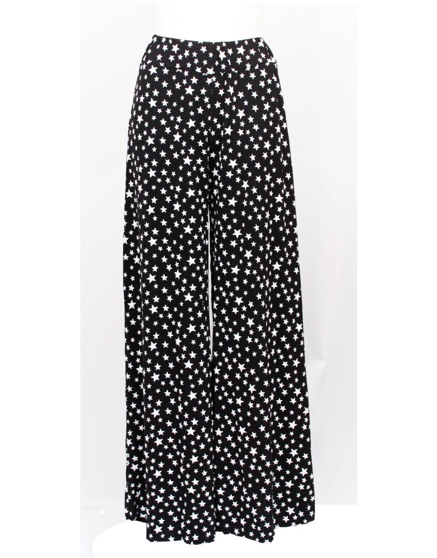 Star print trouser in Black
