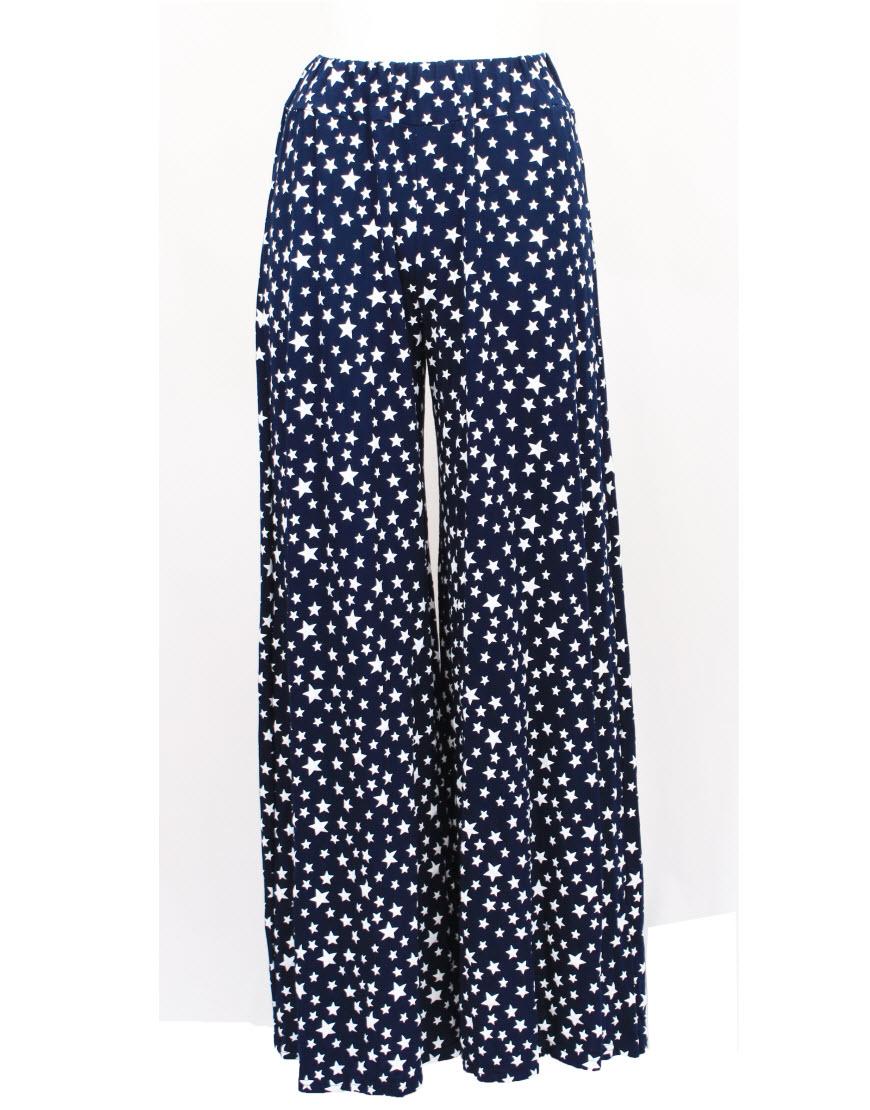 Star print trouser in Navy