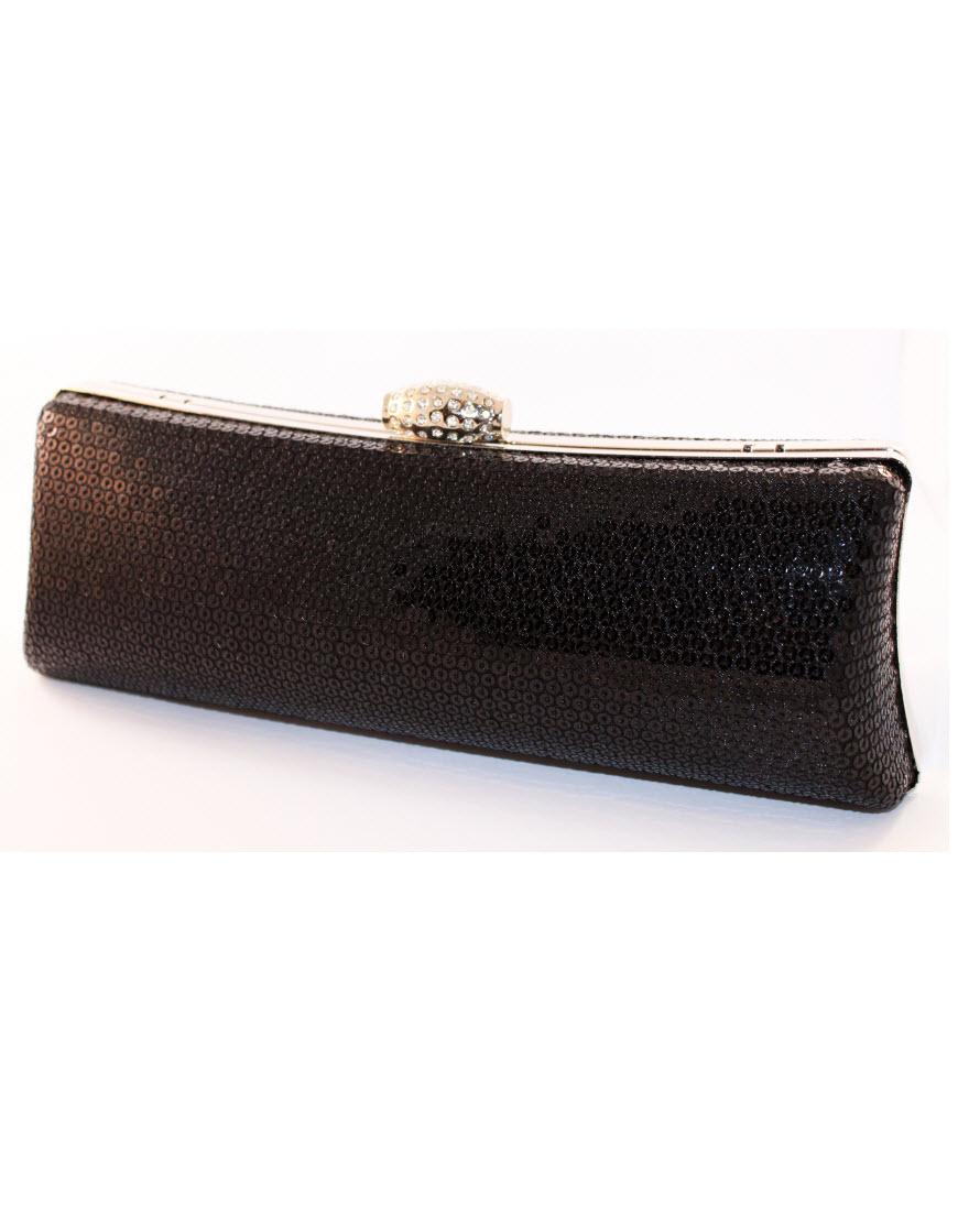 Sequin All Over Diamond Knot Clutch