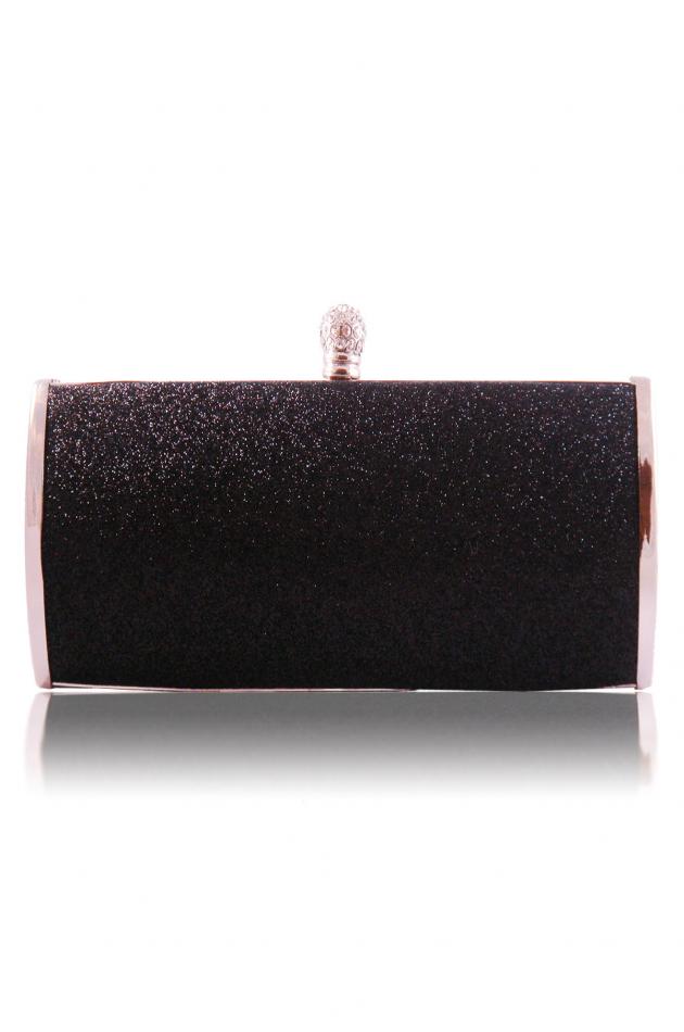 Black Gemstone Diamond Knot Clutch