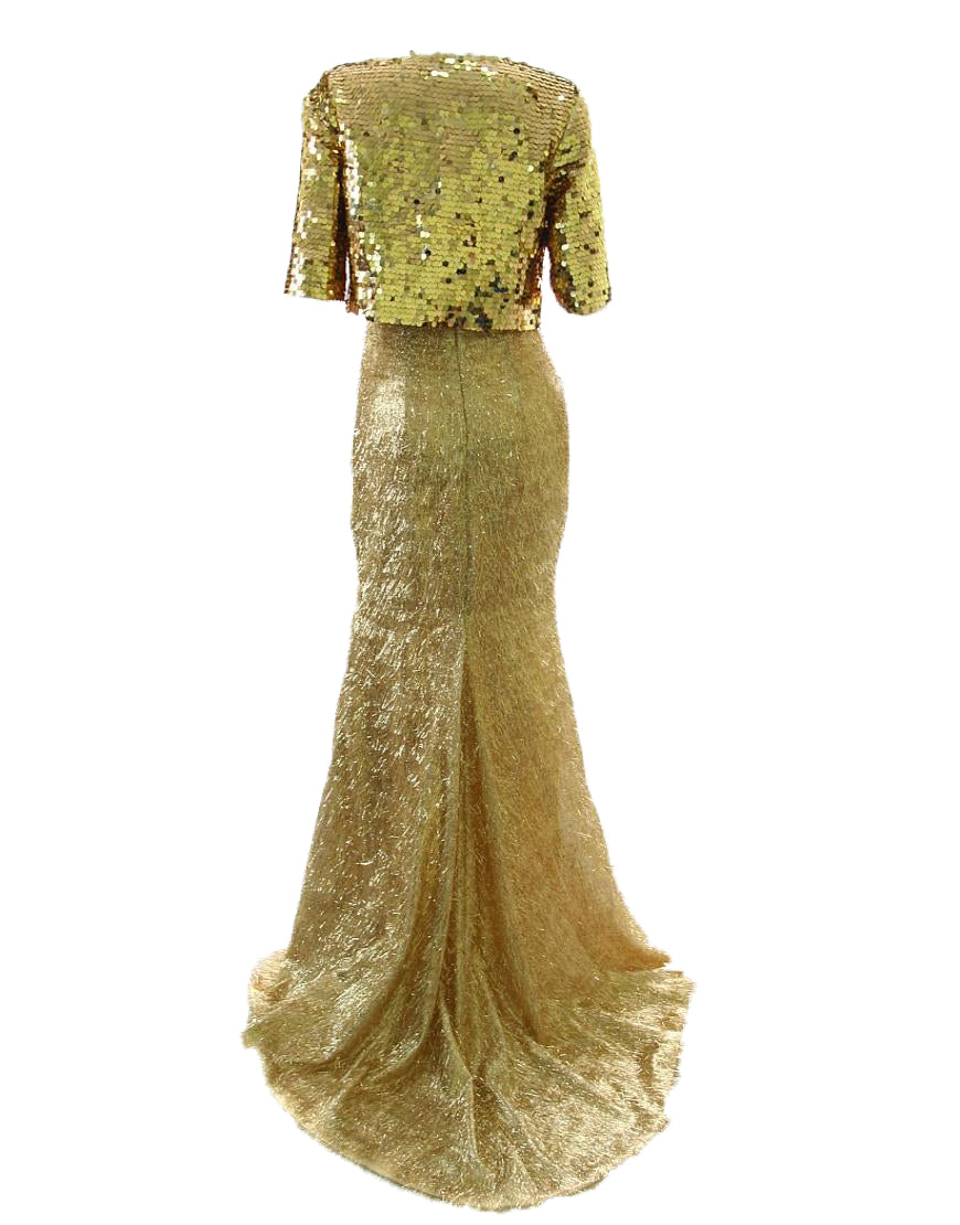 Metallic gold gown dress style Oscar De La Renta