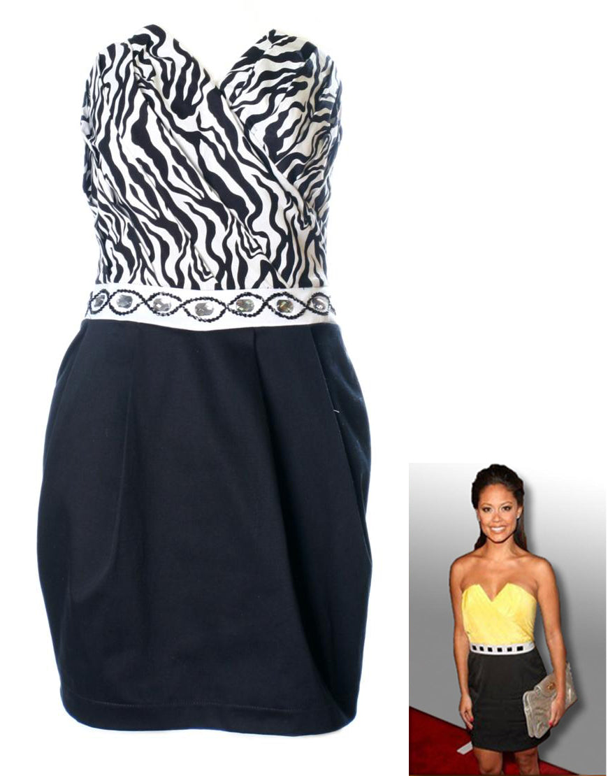 Embellished animal printed dress
