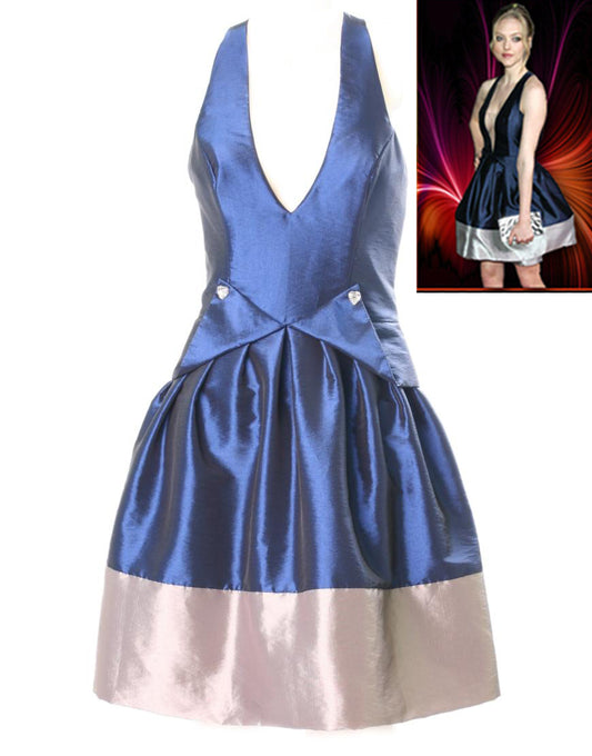 V-Neck Sleeveless mini Dress in dark blue