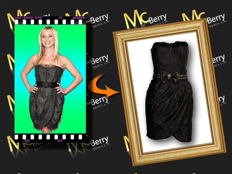 Lace Panel Draped Dress