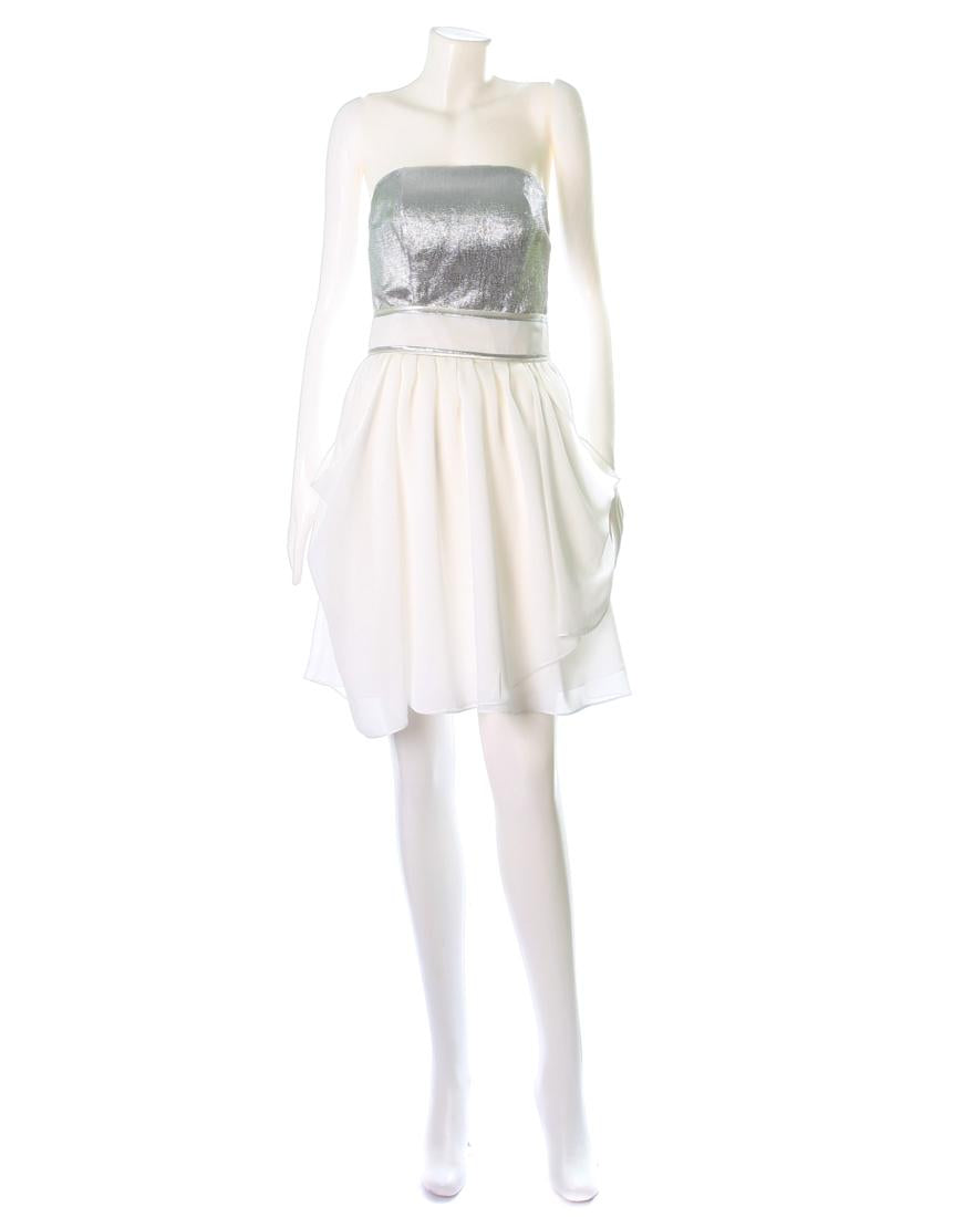 Metallic contrast mini dress