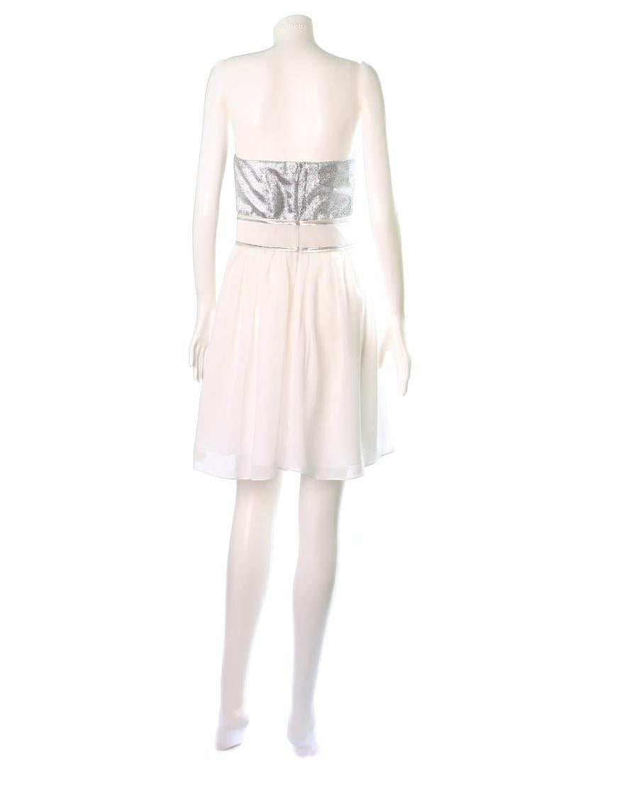 Metallic contrast mini dress