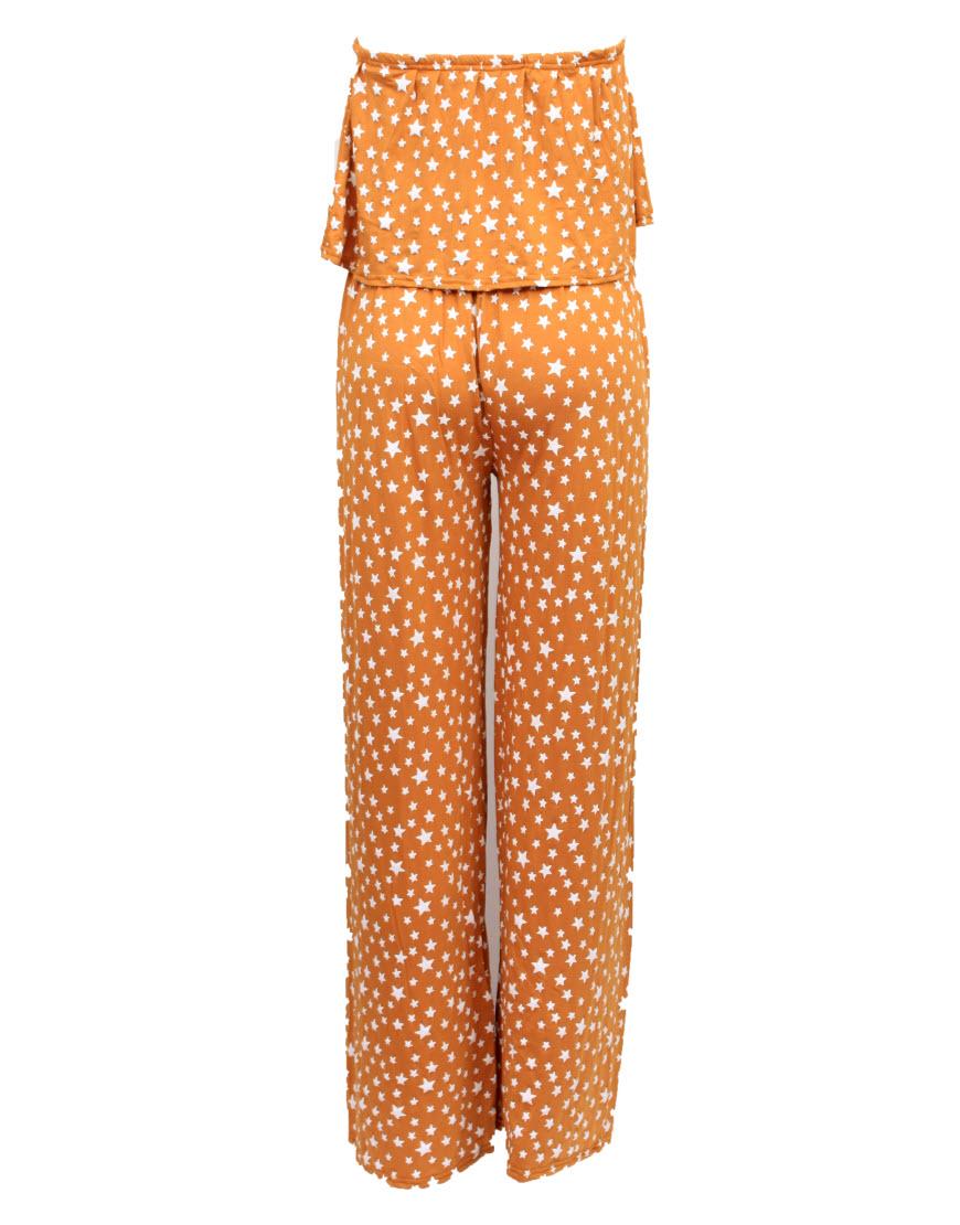 Star print jumpsuit in Mustard