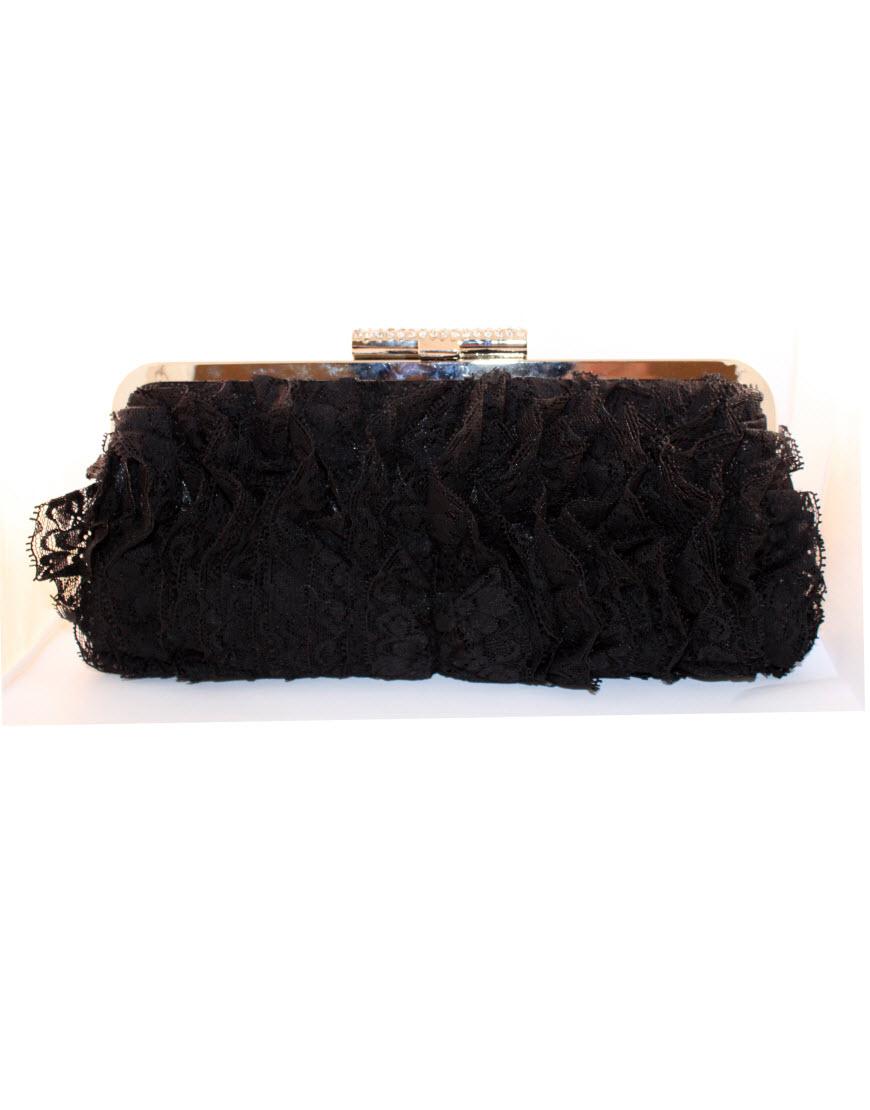Lace Diamond Knot Clutch in black