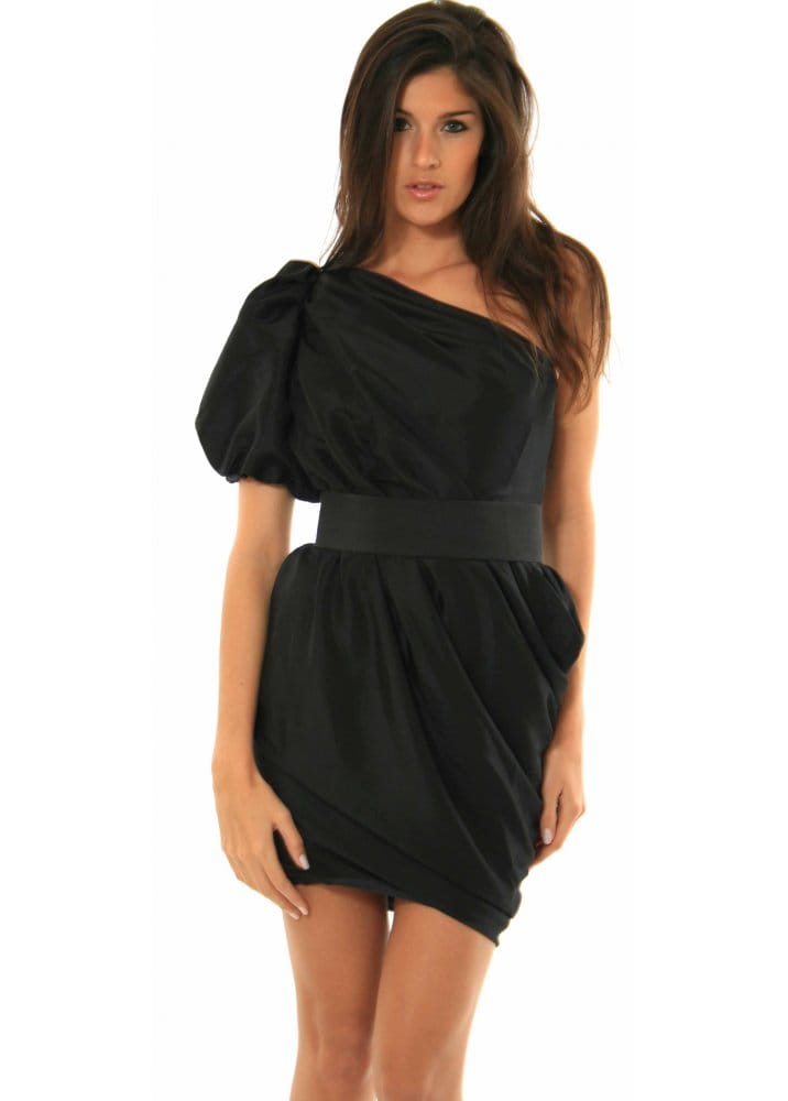One shoulder draped dress