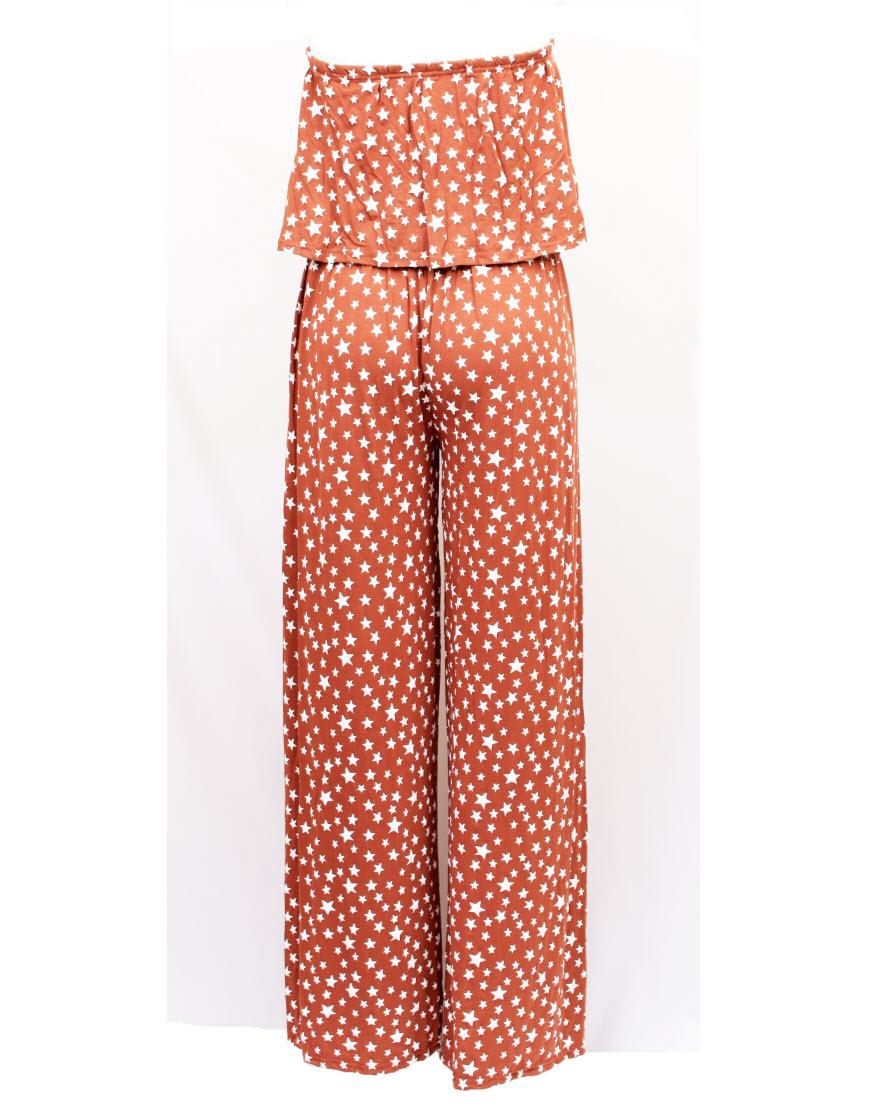 Star print jumpsuit in Rust