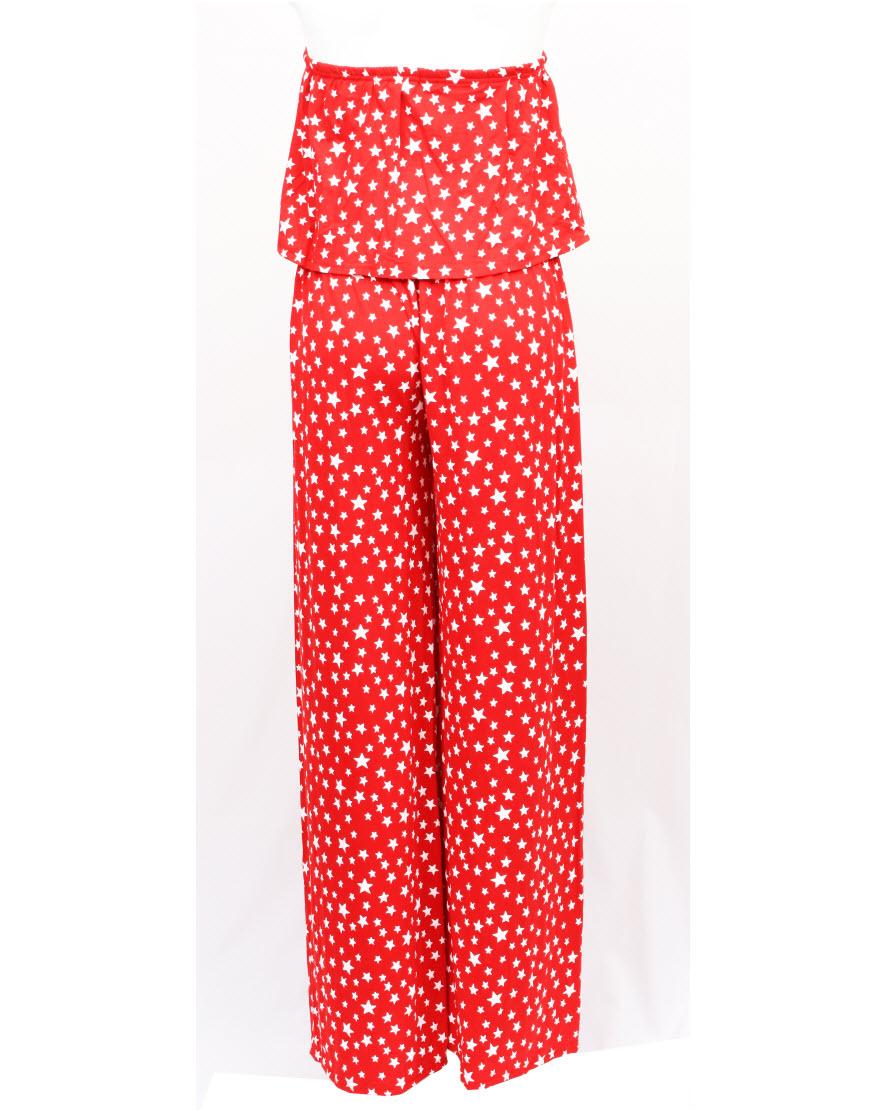 Star print jumpsuit in Red