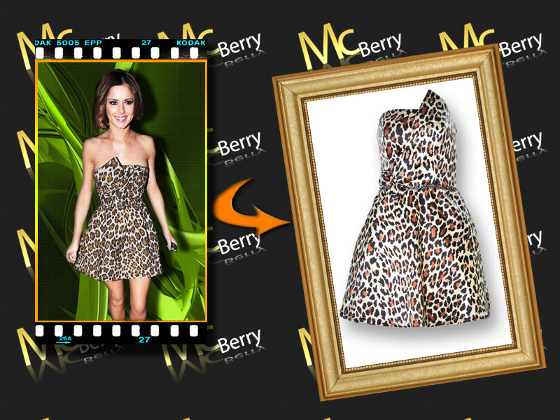 Animal printed bow-detailed dress