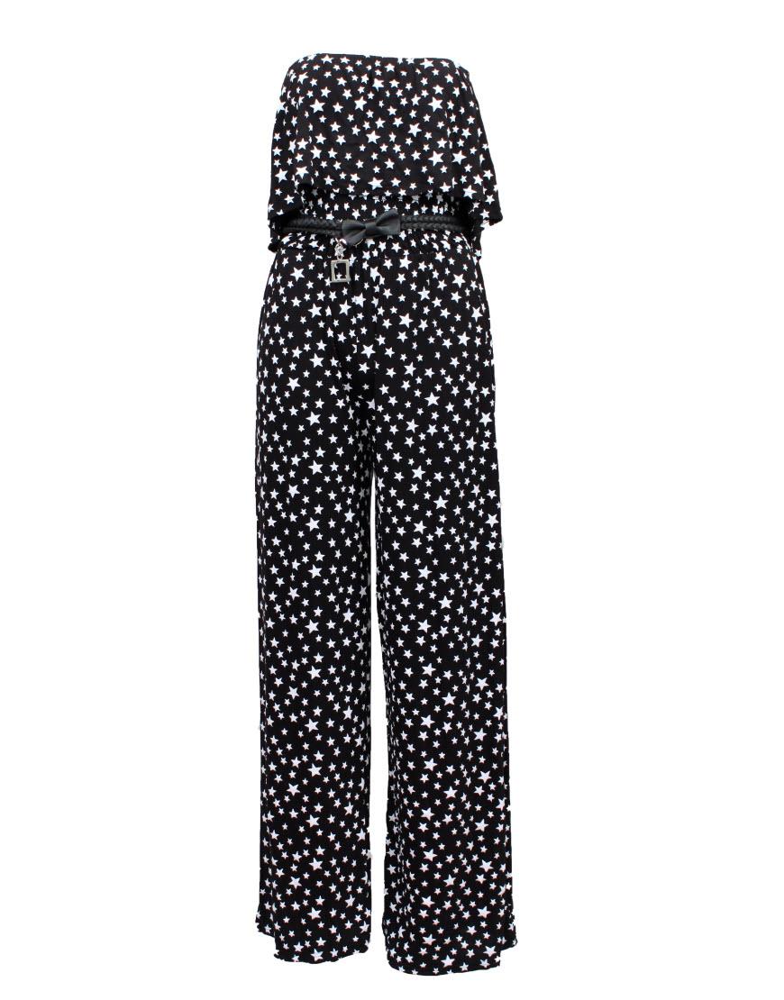 Star print jumpsuit in Black
