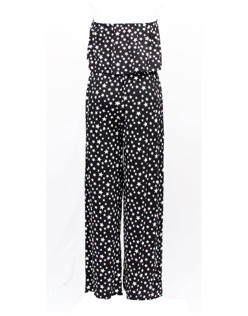 Star print jumpsuit in Black