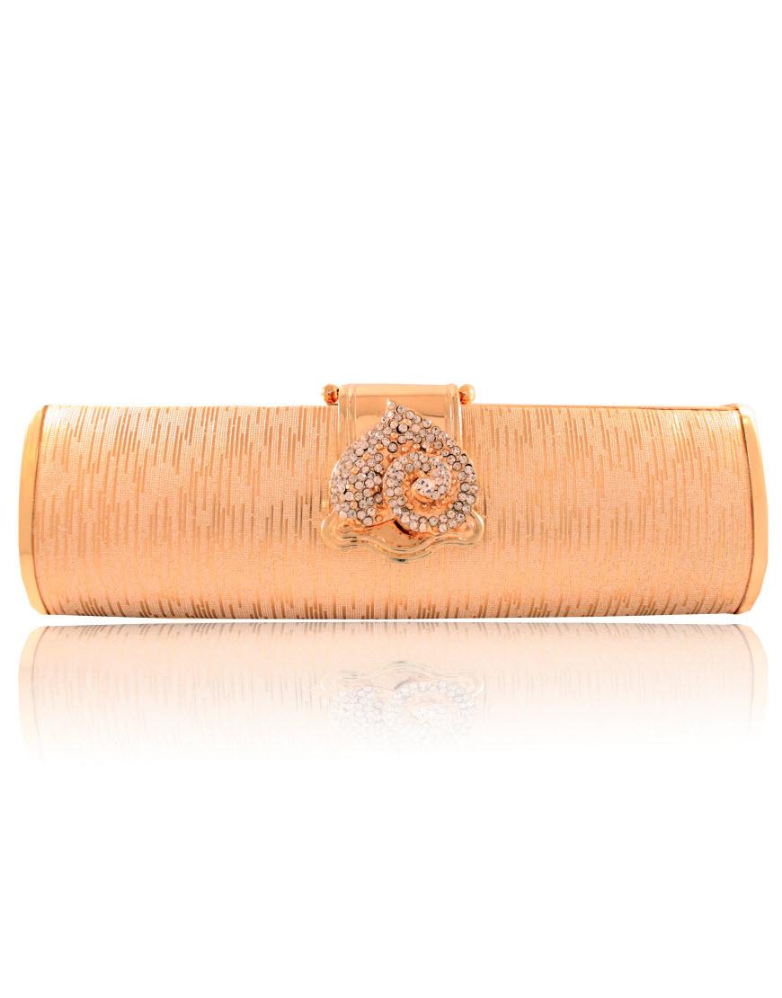 Heart jewelled gold clutch